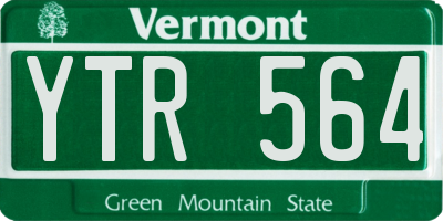 VT license plate YTR564