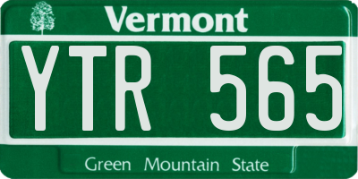 VT license plate YTR565