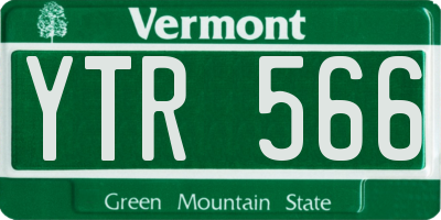 VT license plate YTR566
