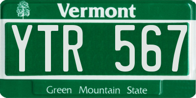VT license plate YTR567