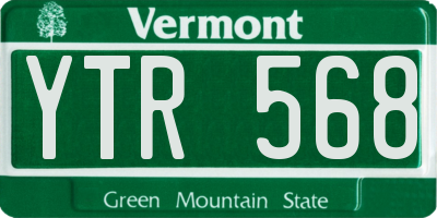 VT license plate YTR568
