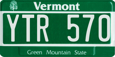VT license plate YTR570