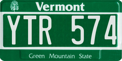 VT license plate YTR574