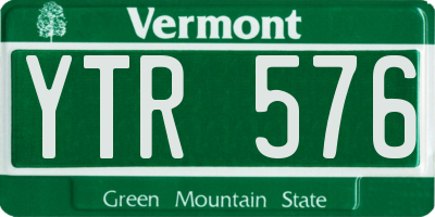 VT license plate YTR576