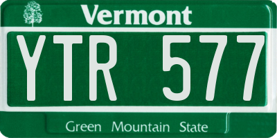 VT license plate YTR577