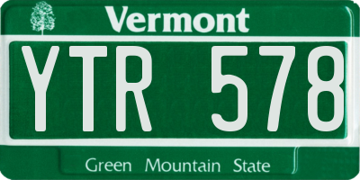 VT license plate YTR578