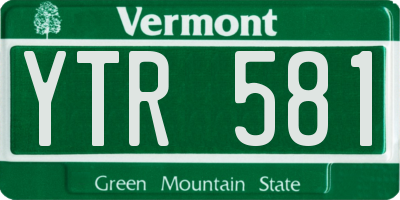 VT license plate YTR581