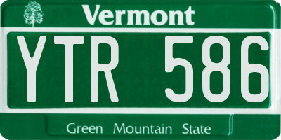 VT license plate YTR586