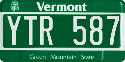 VT license plate YTR587