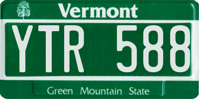 VT license plate YTR588