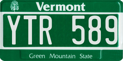 VT license plate YTR589