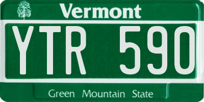 VT license plate YTR590