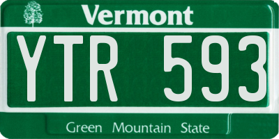 VT license plate YTR593