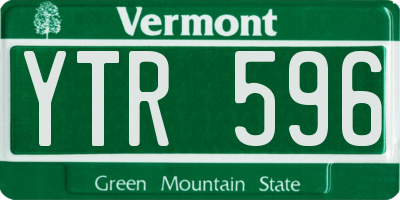 VT license plate YTR596