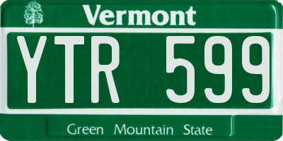 VT license plate YTR599