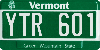 VT license plate YTR601