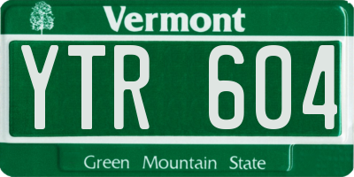 VT license plate YTR604