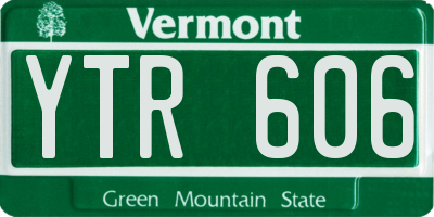 VT license plate YTR606
