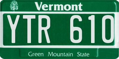 VT license plate YTR610