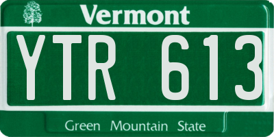 VT license plate YTR613