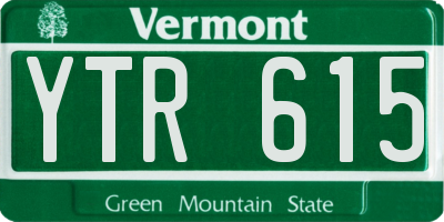 VT license plate YTR615