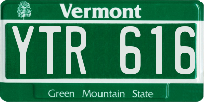 VT license plate YTR616