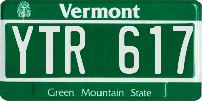 VT license plate YTR617