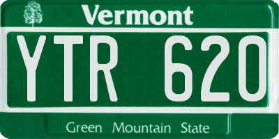 VT license plate YTR620