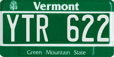 VT license plate YTR622