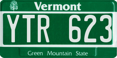 VT license plate YTR623