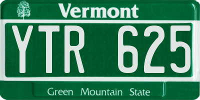 VT license plate YTR625