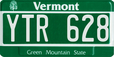 VT license plate YTR628