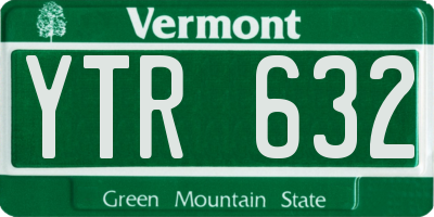 VT license plate YTR632