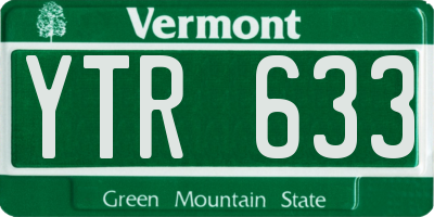 VT license plate YTR633