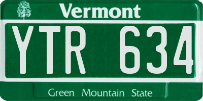 VT license plate YTR634