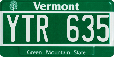 VT license plate YTR635