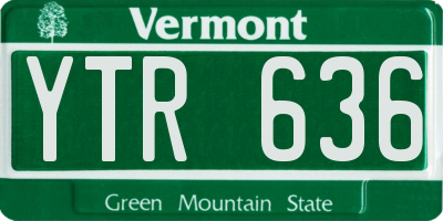 VT license plate YTR636