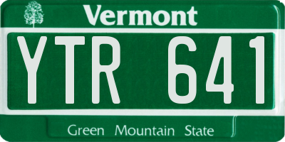 VT license plate YTR641
