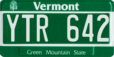 VT license plate YTR642