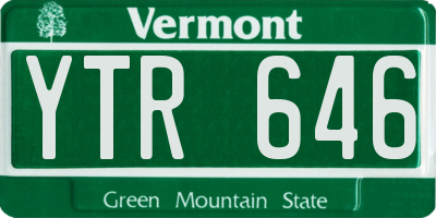 VT license plate YTR646