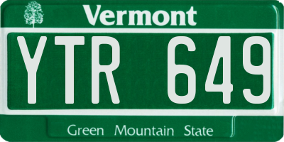 VT license plate YTR649