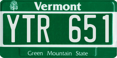 VT license plate YTR651