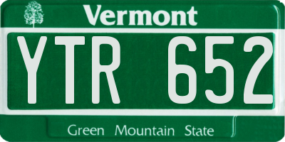 VT license plate YTR652