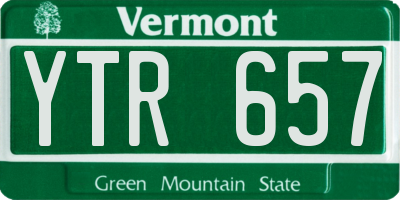 VT license plate YTR657