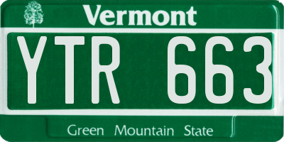 VT license plate YTR663