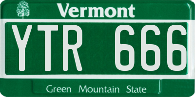 VT license plate YTR666