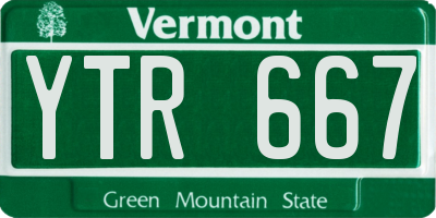 VT license plate YTR667