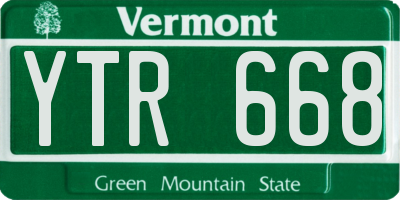 VT license plate YTR668