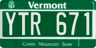 VT license plate YTR671