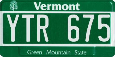 VT license plate YTR675